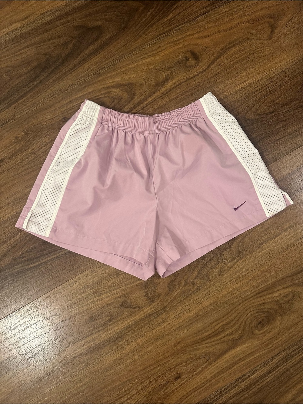 Nike Juniors Lavender Athletic Shorts with White Mesh Trim